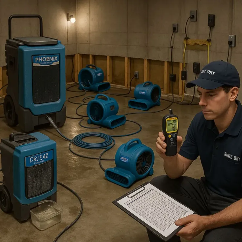 Structural Drying and Dehumidification process in Monroe County, IN